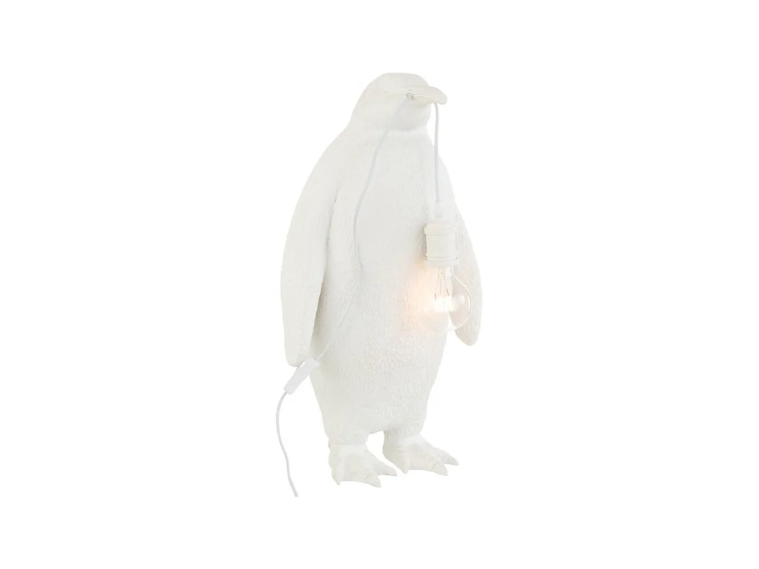 Lámpara pingüino de resina Blanca 32.5x31x59cm