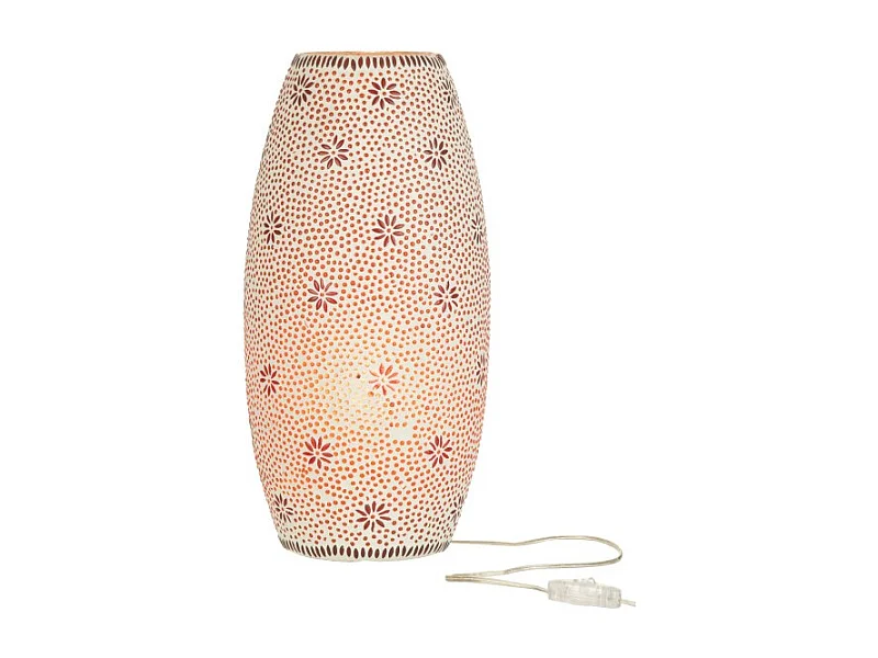 Lámpara de vidrio rojo de 24x24x42 cm