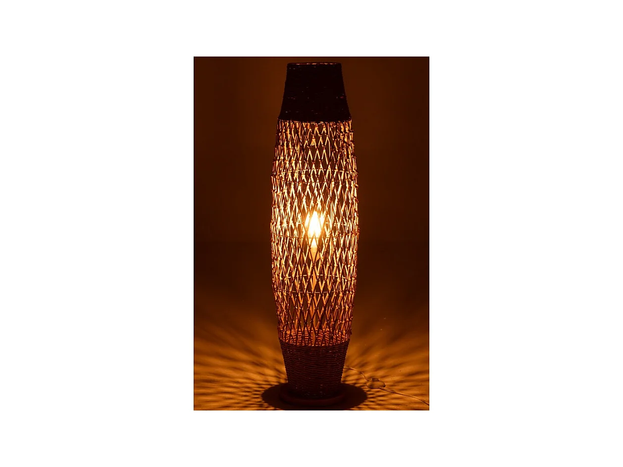 Lámpara de pie de metal y madera beige 31x31x119.5 cm