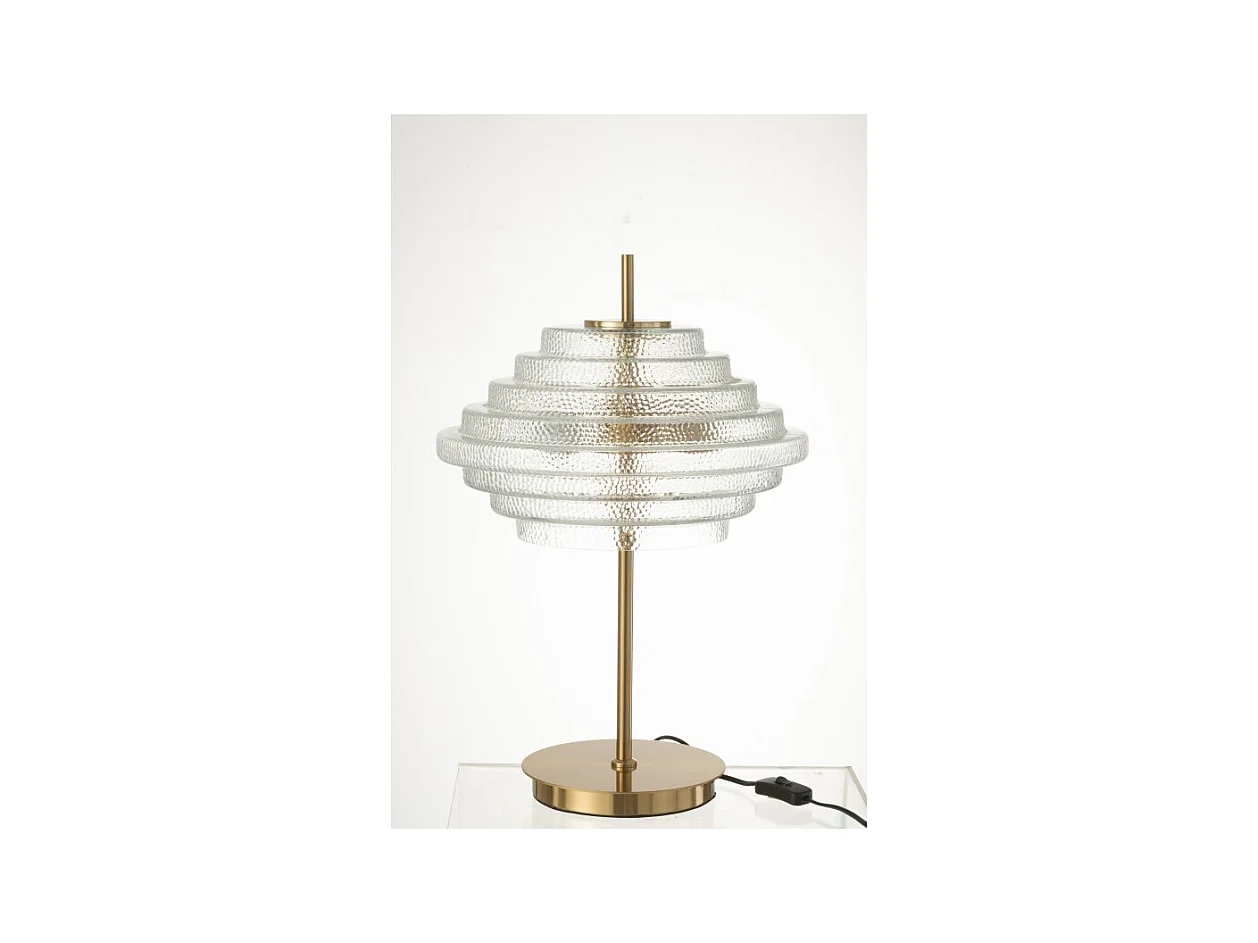 Lámpara de mesa de vidrio dorado 54x36x36 cm