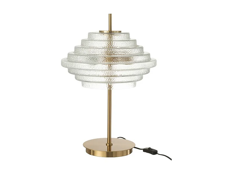 Lámpara de mesa de vidrio dorado 54x36x36 cm