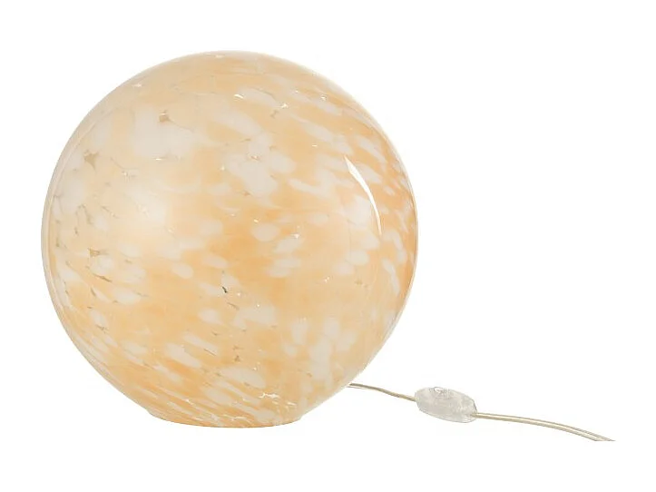 Lámpara redonda de vidrio beige de 29x29x28 cm