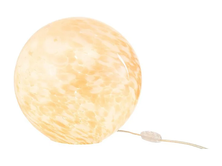 Lámpara redonda de vidrio beige de 29x29x28 cm