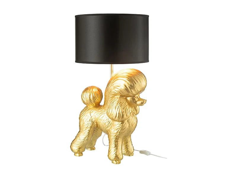 Lámpara caniche en polirresina dorada 42*37*74.5 cm