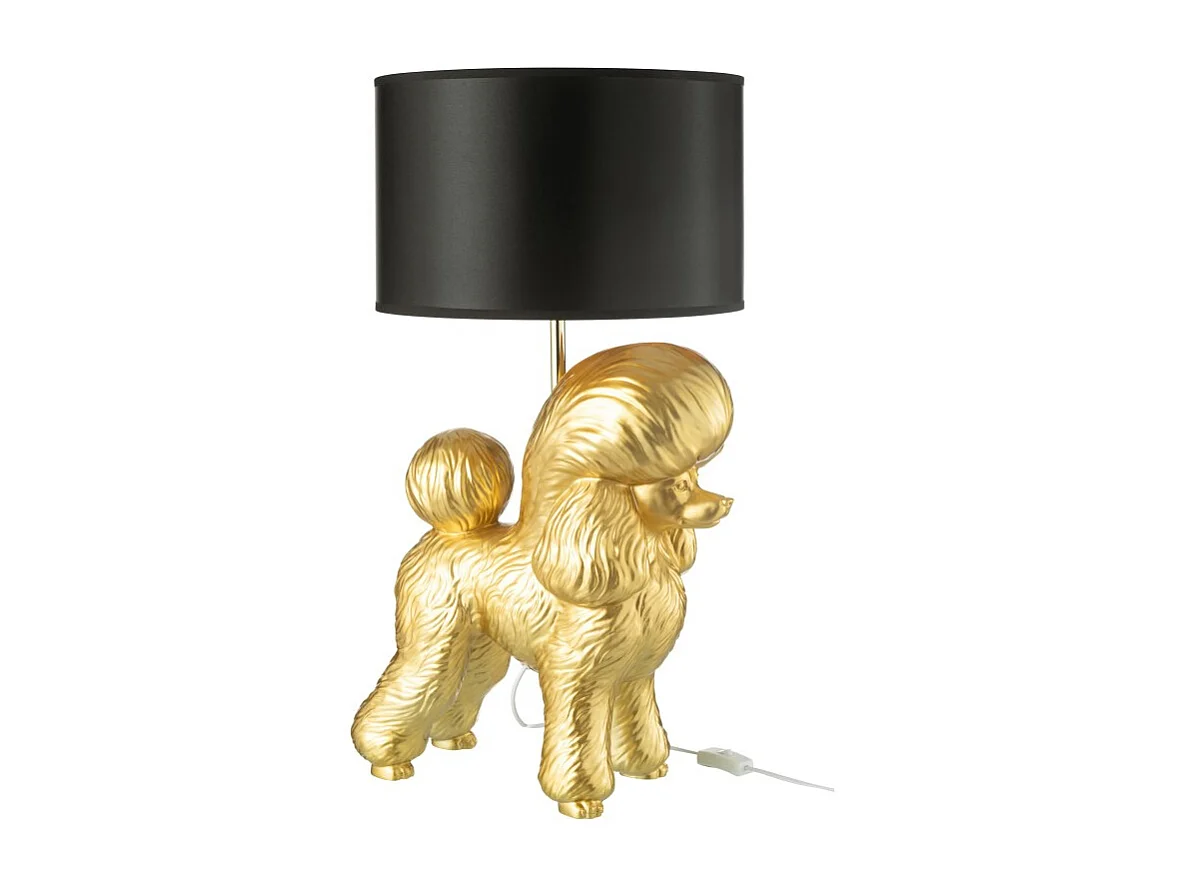 Lámpara caniche en polirresina dorada 42*37*74.5 cm