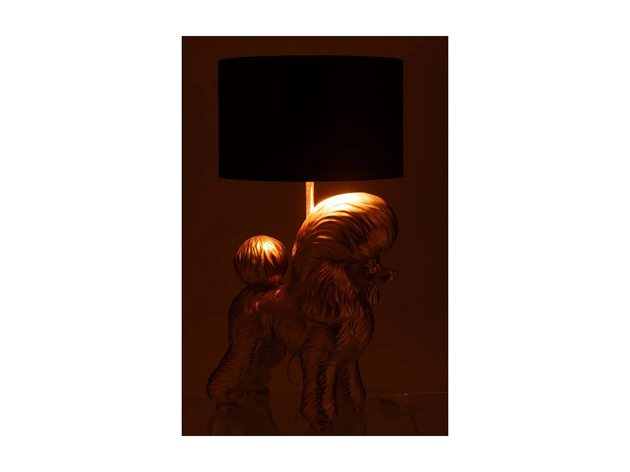 Lámpara caniche en polirresina dorada 42*37*74.5 cm