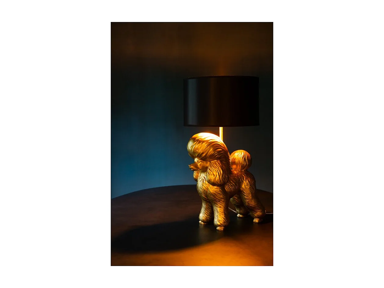 Lámpara caniche en polirresina dorada 42*37*74.5 cm
