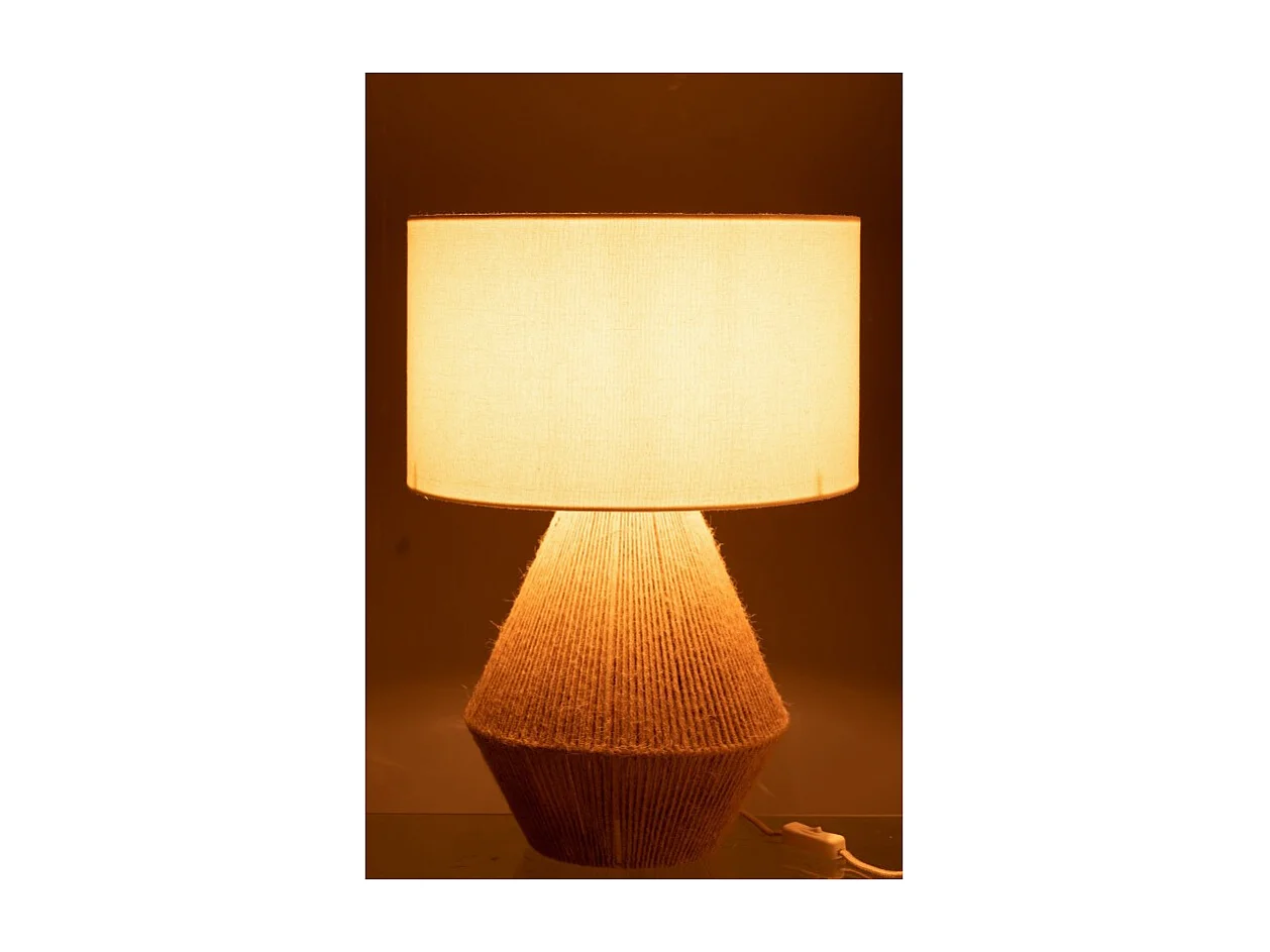 Lámpara con pantalla de metal natural de 35x35x51 cm