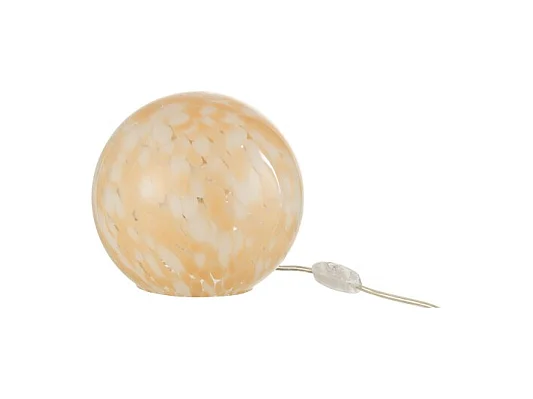 Lámpara redonda de vidrio beige 20x20x18 cm