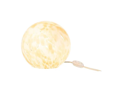 Lámpara redonda de vidrio beige 20x20x18 cm