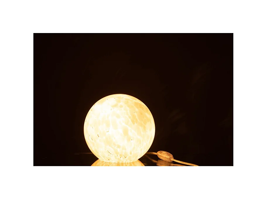 Lámpara redonda de vidrio beige 20x20x18 cm