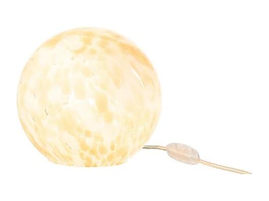 Lámpara redonda de vidrio beige 20x20x18 cm