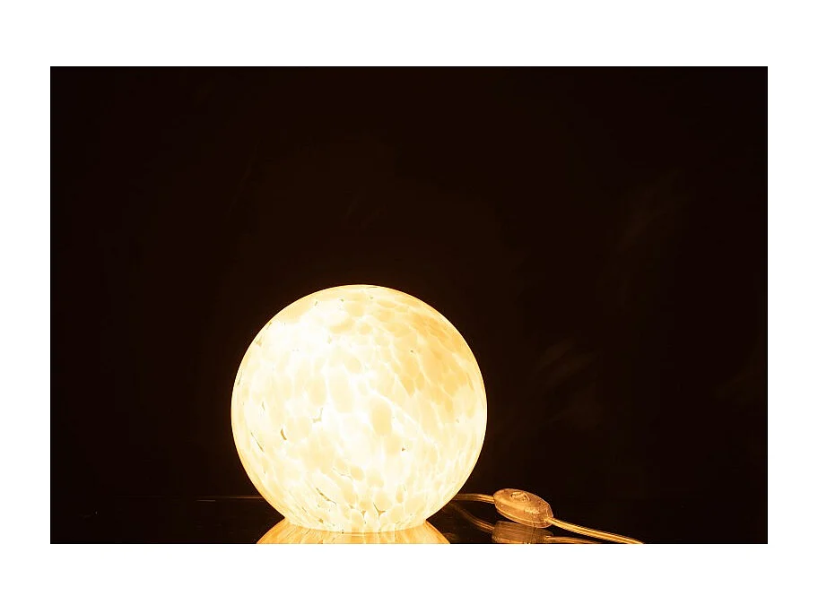 Lámpara redonda de vidrio beige 20x20x18 cm