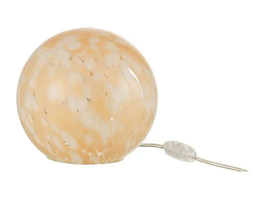 Lámpara redonda de vidrio beige 20x20x18 cm