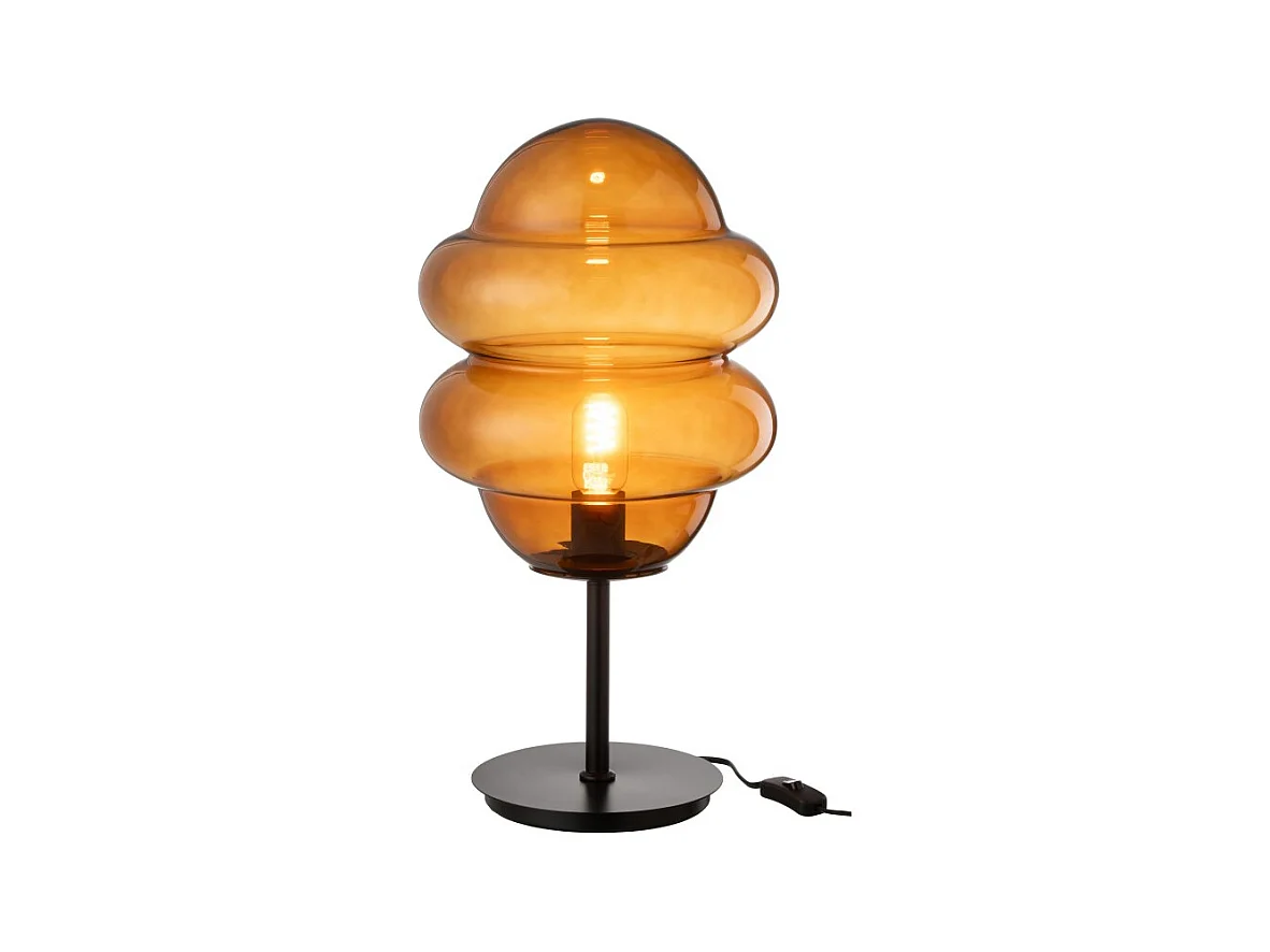 Lámpara de mesa de vidrio marrón 28*28*52 cm