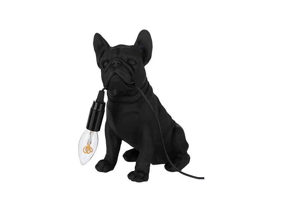 Lámpara de bulldog sintético negro de 25x14x29 cm