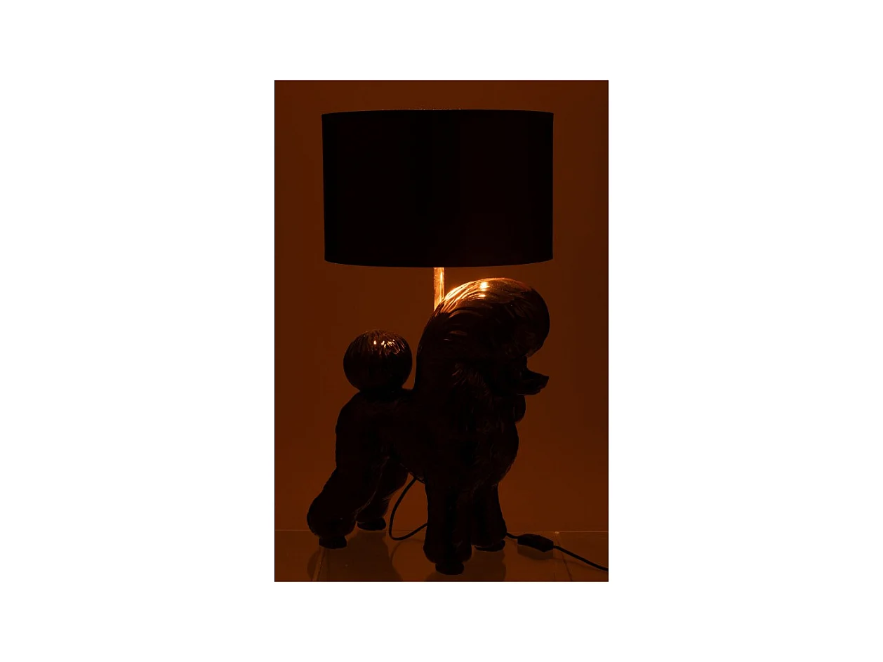 Lámpara caniche en polirresina negra 42*37*74.5 cm