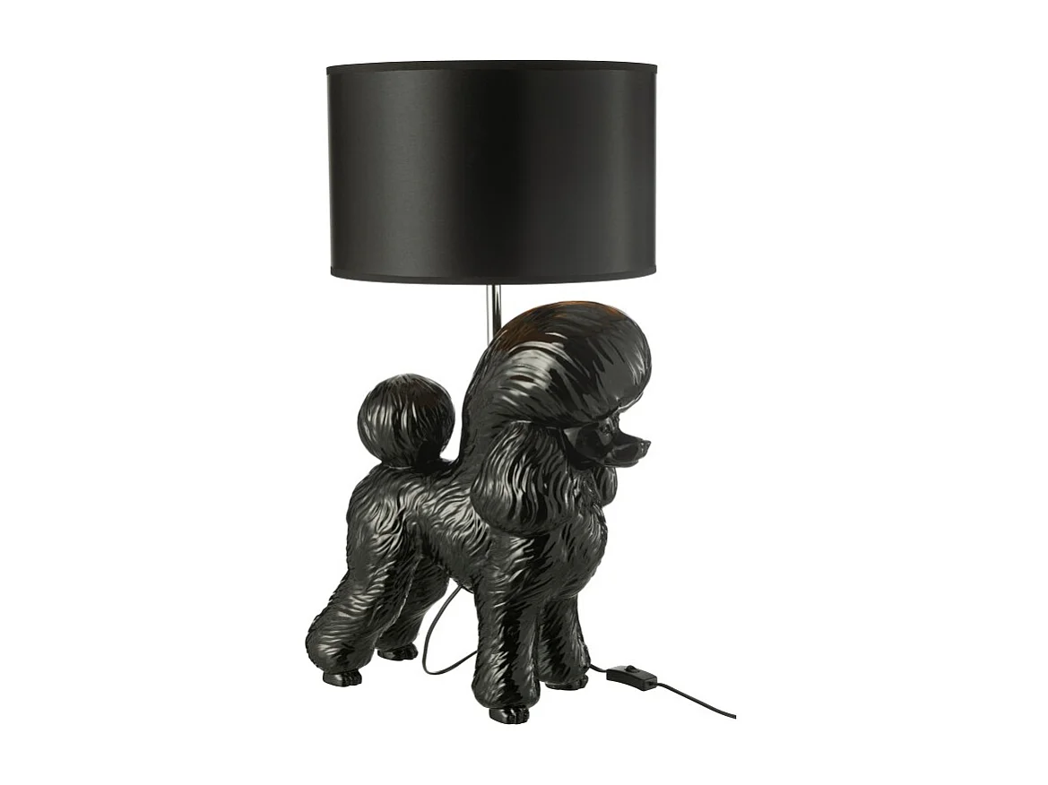 Lámpara caniche en polirresina negra 42*37*74.5 cm