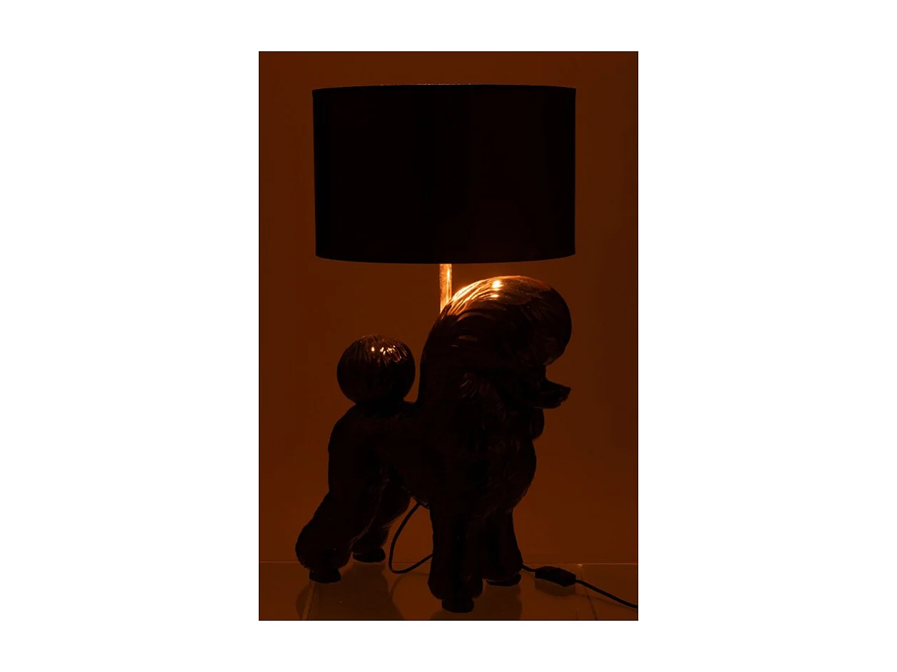 Lámpara caniche en polirresina negra 42*37*74.5 cm