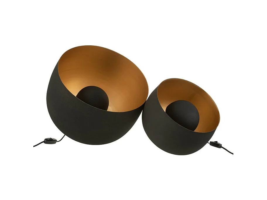 Lámpara de mesa de metal negro de 33x33x43 cm