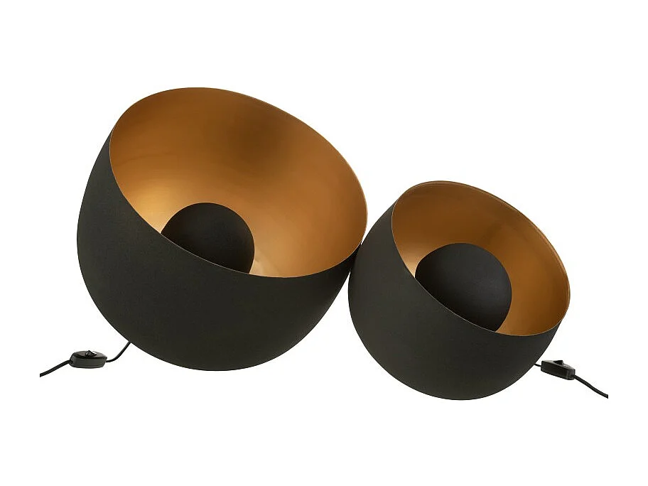 Lámpara de mesa de metal negro de 33x33x43 cm