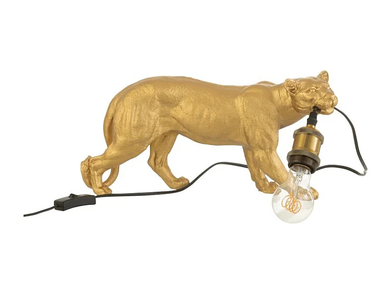 Lámpara de puma de resina dorada de 40x11x20cm