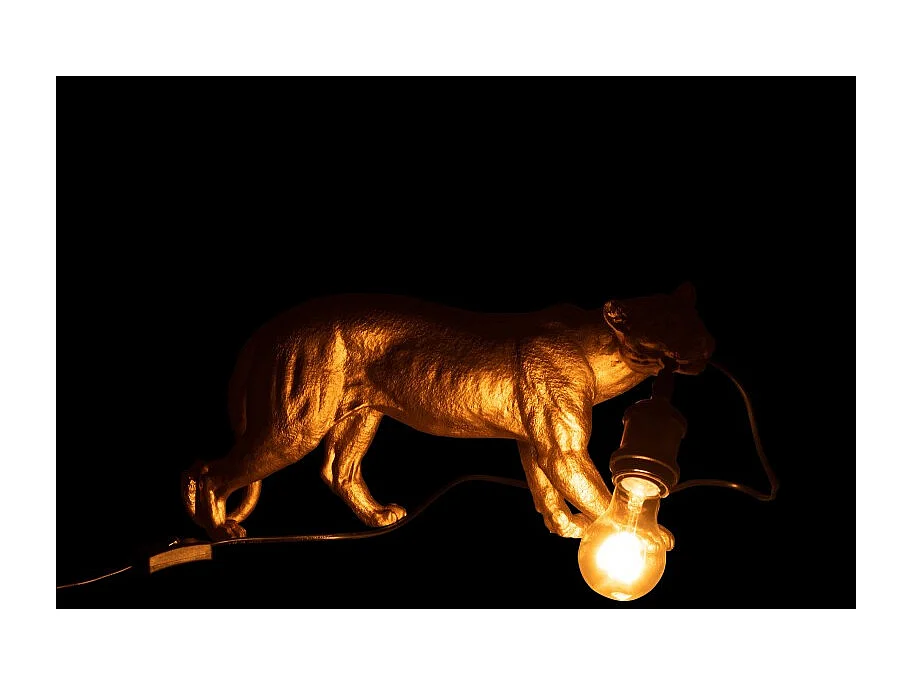 Lámpara de puma de resina dorada de 40x11x20cm