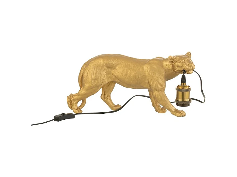 Lámpara de puma de resina dorada de 40x11x20cm