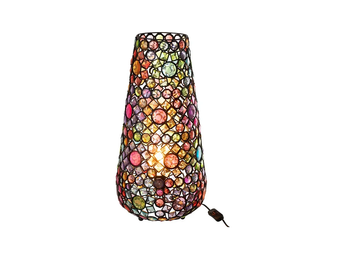 Lámpara de mesa de vidrio multicolor 23*14*55 cm