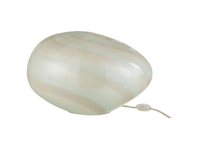 Lámpara ovalada de vidrio blanco de 40x30x24 cm