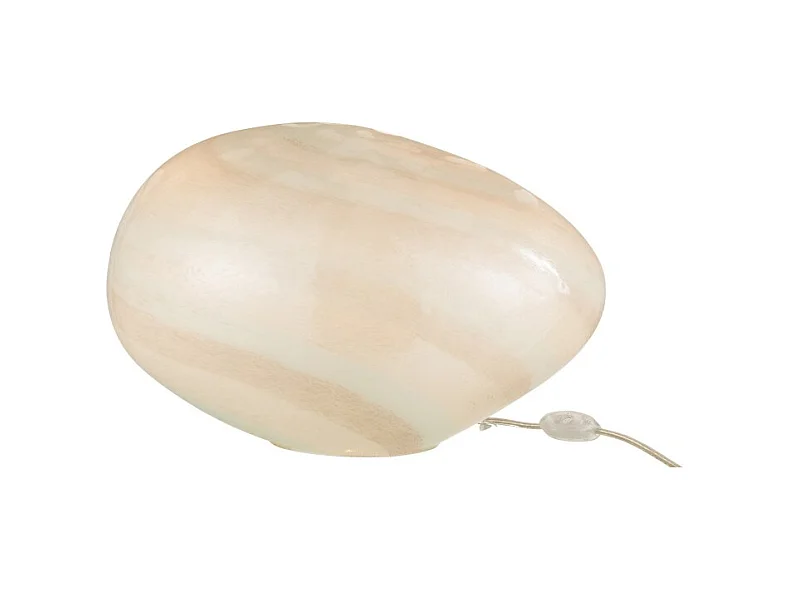 Lámpara ovalada de vidrio blanco de 40x30x24 cm