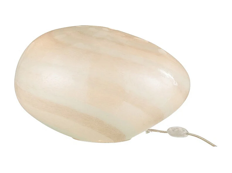 Lámpara ovalada de vidrio blanco de 40x30x24 cm