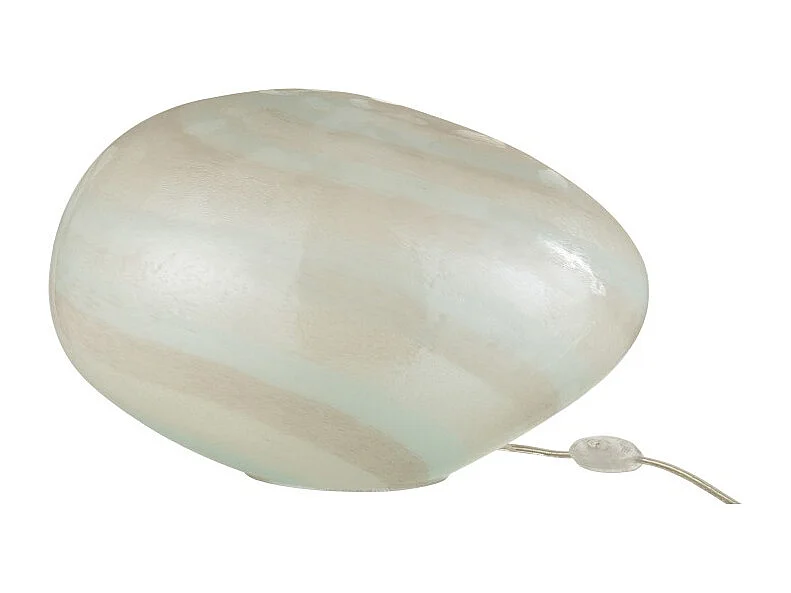 Lámpara ovalada de vidrio blanco de 40x30x24 cm