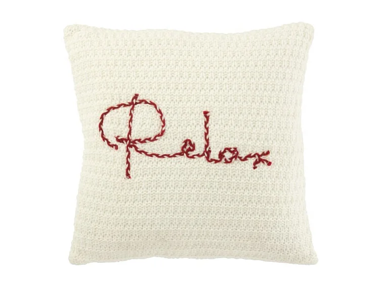 Cojín de poliéster blanco 45*45*15 cm