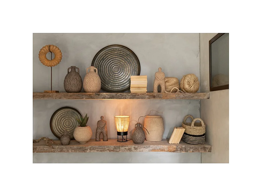 Lámpara de metal natural 18x18x28 cm