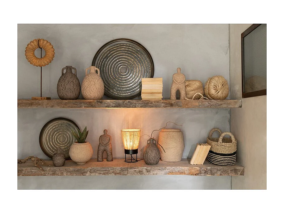 Lámpara de metal natural 18x18x28 cm