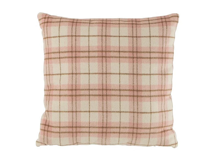 Cojín cuadrado de tela rosa de 45x45x14 cm