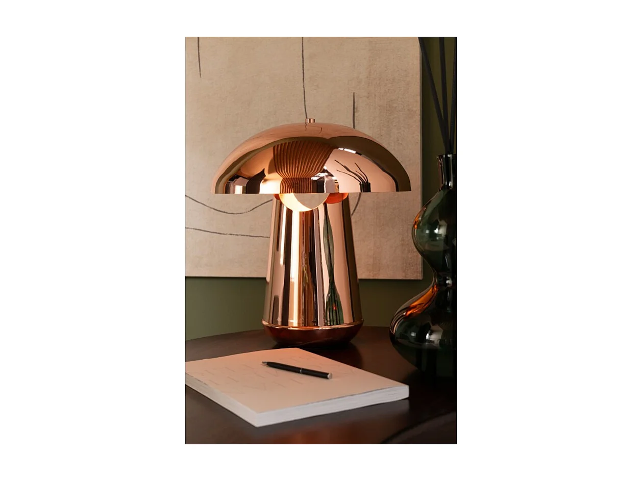 Lámpara seta de metal cobre 35*35*43 cm