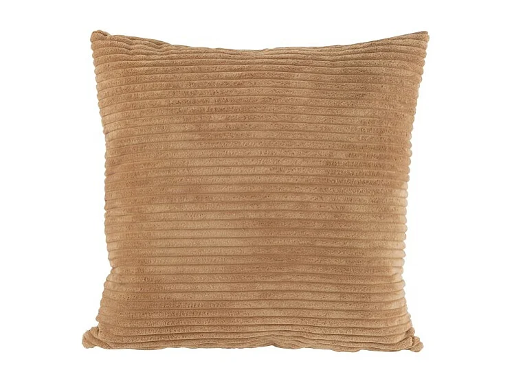 Cojín cuadrado de tela marrón 45x45x14 cm