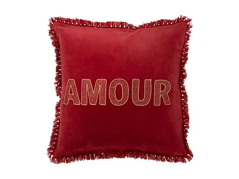 Cojín cuadrado de tela roja de 45x45x3.75 cm