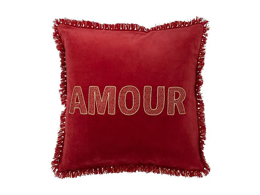 Cojín cuadrado de tela roja de 45x45x3.75 cm