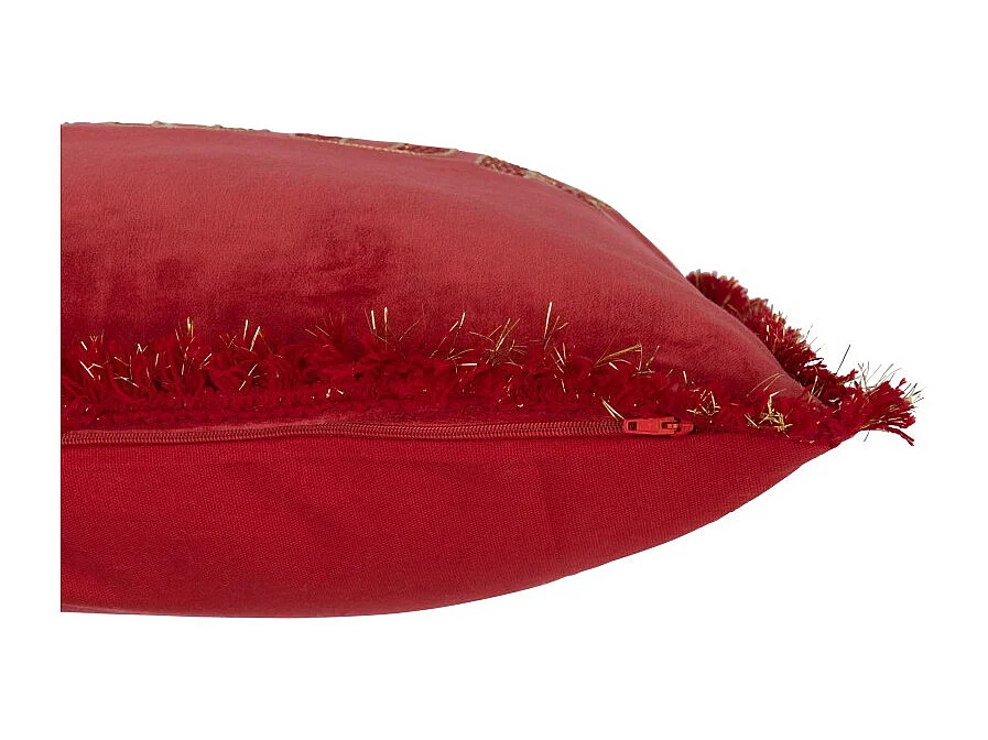 Cojín cuadrado de tela roja de 45x45x3.75 cm