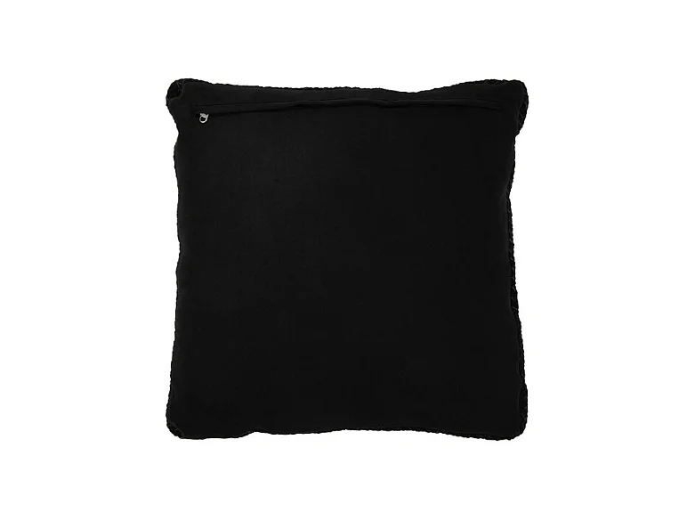 Cojín cuadrado de cuero negro 45x45x7 cm