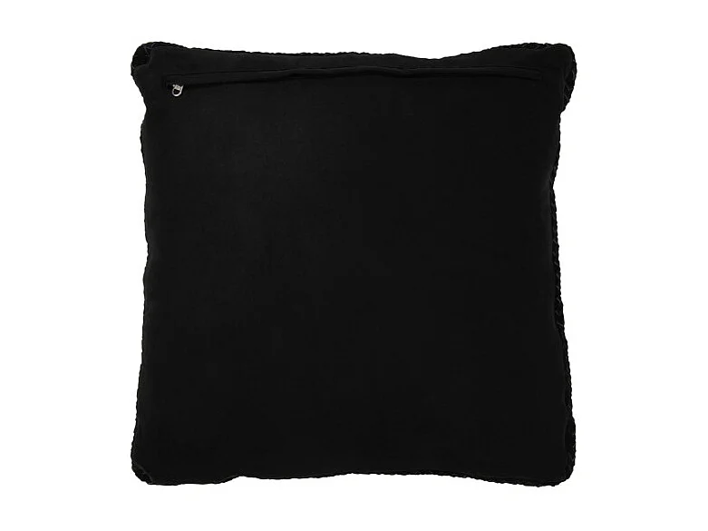 Cojín cuadrado de cuero negro 45x45x7 cm