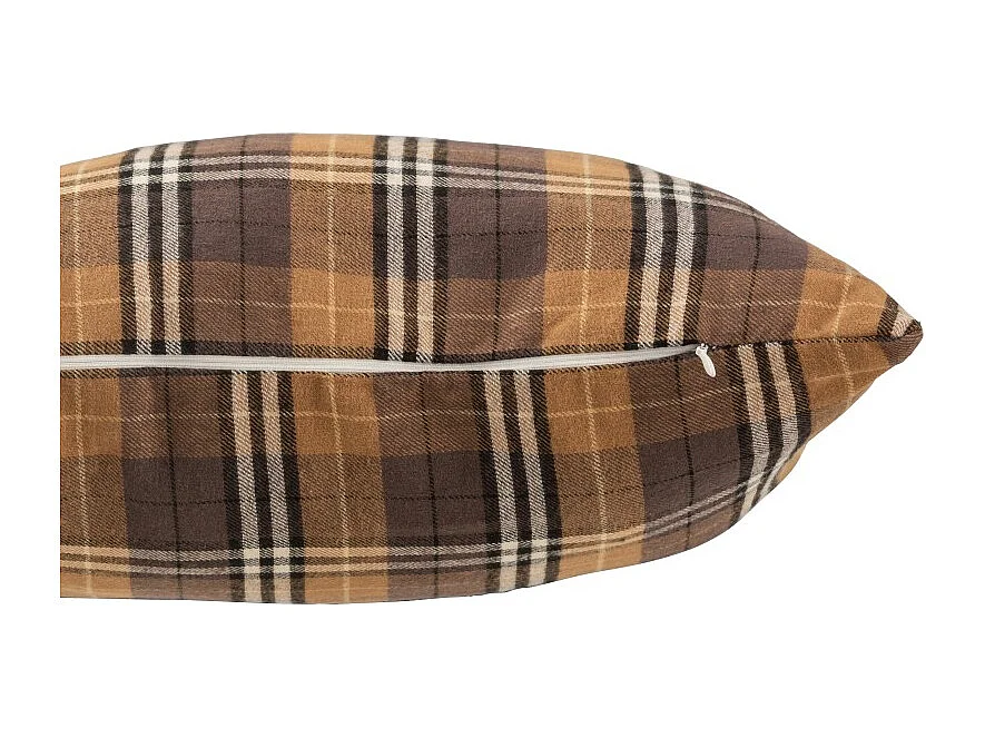 Cojín rombo cuadrado tela marrón/negro/ocre 38x38 cm