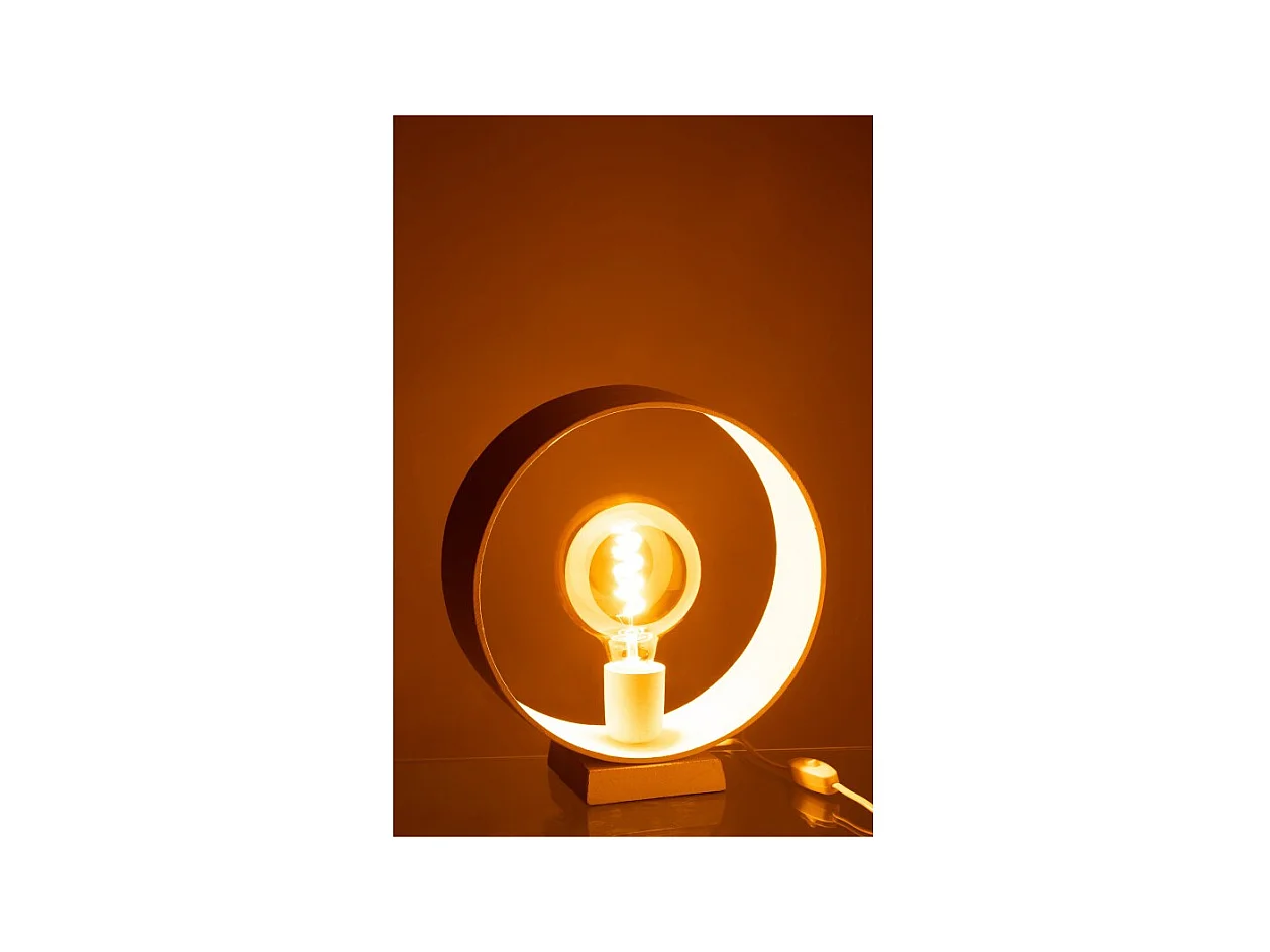 Lámpara circular sobre base de aluminio blanco de 29x11x33 cm