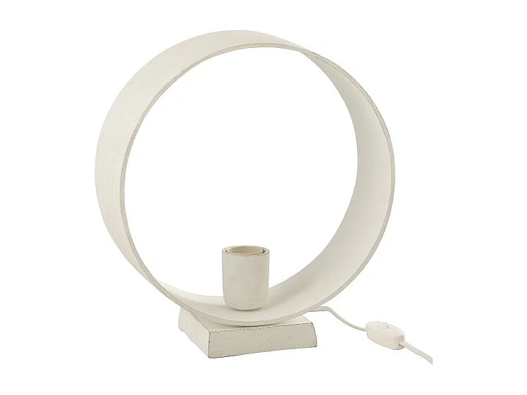Lámpara circular sobre base de aluminio blanco de 29x11x33 cm