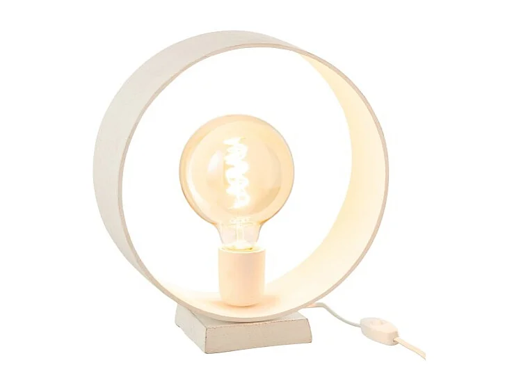 Lámpara circular sobre base de aluminio blanco de 29x11x33 cm