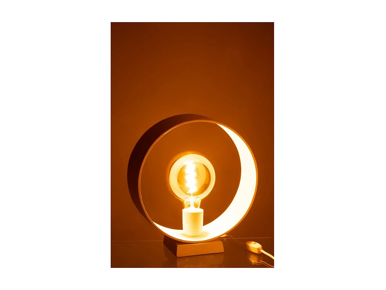 Lámpara circular sobre base de aluminio blanco de 29x11x33 cm