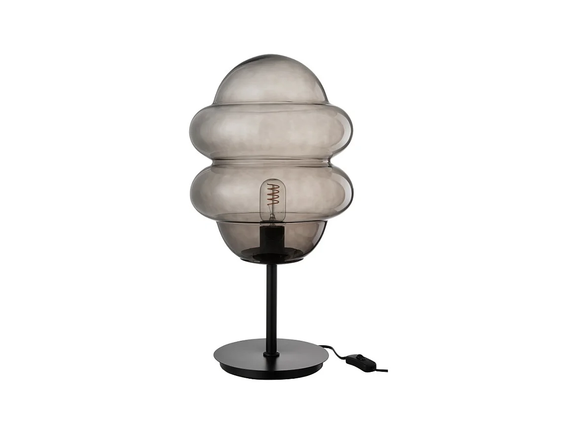 Lámpara de mesa de vidrio gris 28*28*52 cm